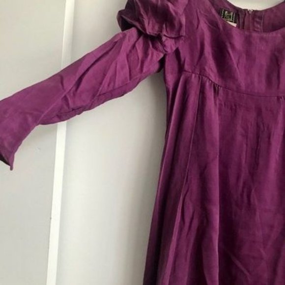 Purple silk dress - made in France - Picture 1 of 3